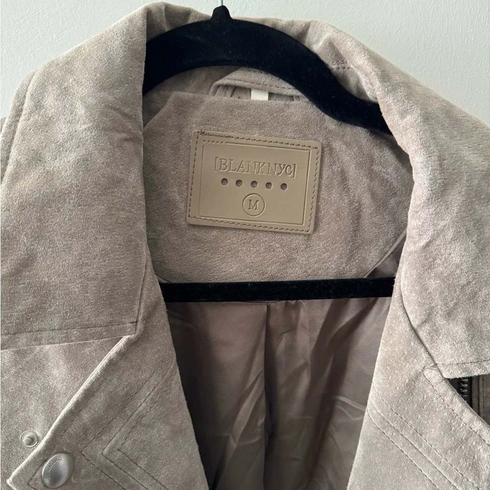BlankNYC Taupe Beige REAL Suede Moto Biker Jacket - Picture 3 of 3